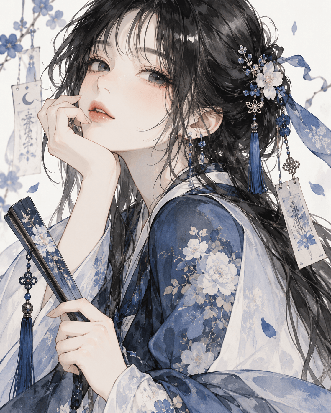 푸른 꽃을 단 연시